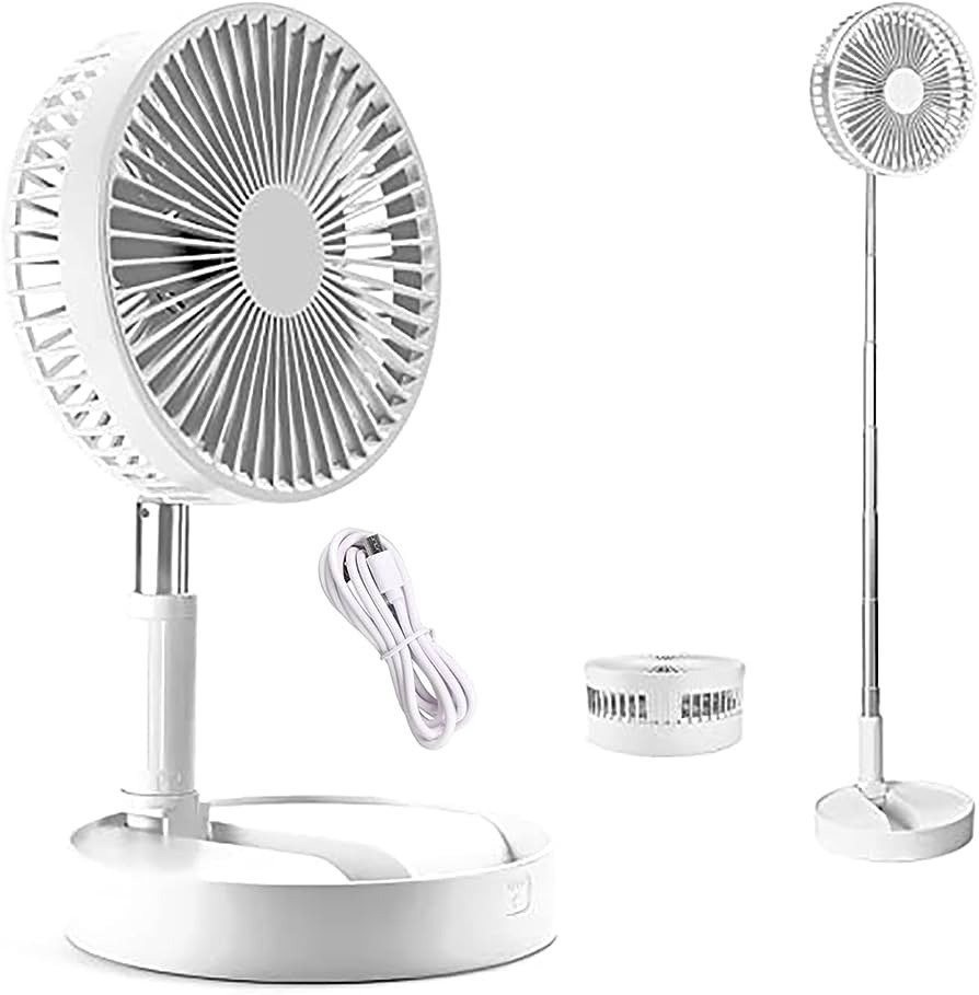 Telescopic Folding Fan Summer Silent Desktop Retractable Fan for Office Bedroom School USB Ventilator (Electric Usb Oper