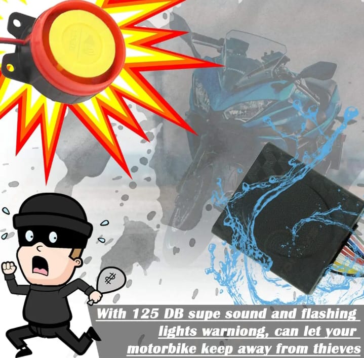 HJG Motorcycle Remote Security Lock Anti Theft Alarm System For Bike Motorcycle Self Start Function for 70cc and cg125 a