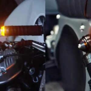 Dual Color Turn Signal Indicator Motor Cycle Handle Grip Bar Blinker Side Marker Lamp Motorcycle Decoration Handlebar En