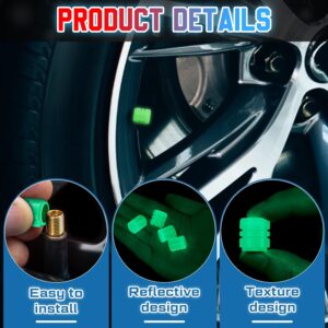 PACK OF TWO Glow in The Dark Tire Valve Caps Fluorescent Stem Car Universal Air Cap Auto Covers Cars Motorcycles SUV Tru