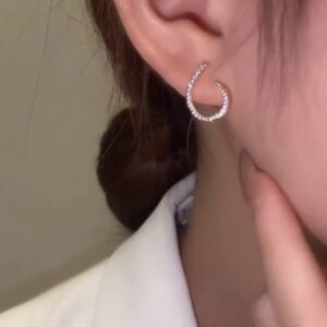 Elegant Zircon Pearl Stone Earrings Material Alloy for girls