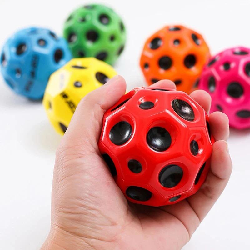 pack of 2 High Resilience Hole Ball Soft Bouncy Ball Anti-fall Moon Shape Porous Bouncy Ball Kids Indoor Outdoor Balls H