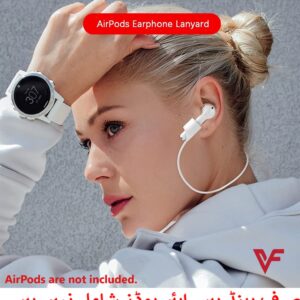 (Combo deal 1 Black x 1 White ) Anti Lost Silicone Earphone Rope Holder Cable For AirPods Strap Wireless Bluetooth Headp