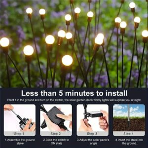 10 Lights - LED Solar Powered Firefly Light Outdoor Waterproof Solar Garden Light Decorative Swaying Wind Dancing Solar