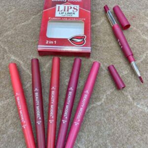 2-in-1 Lipstick & Lip Liner Pack โ 6 Vibrant Colors, Waterproof & Long-Lasting