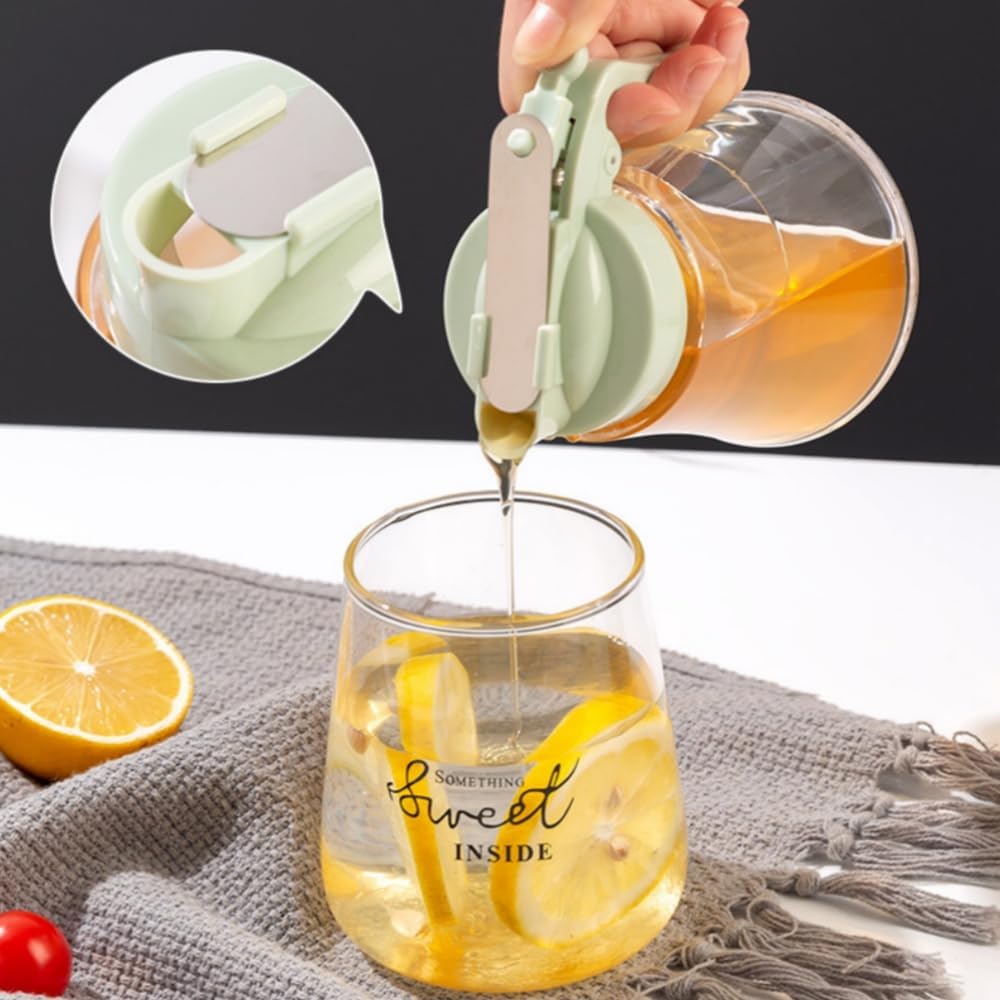Honey Dispenser No Drip - Easy Squeeze Syrup Dispenser Bottle for Efficient Serving, Honey Squeeze Jar for Kitchen &