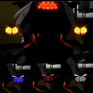 Pack of 4 pcs Owl Style Dual Color Motorcycle Driving Headlight, Turn Signals Light, Fog Lamp for all bikes (Random Colo