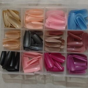 144 PCs nails box colorful and Shiny nails box (Random Color)