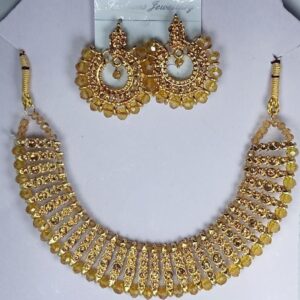 Colorful chowker neckless and crystal round earrings jewellery set for girls, womans