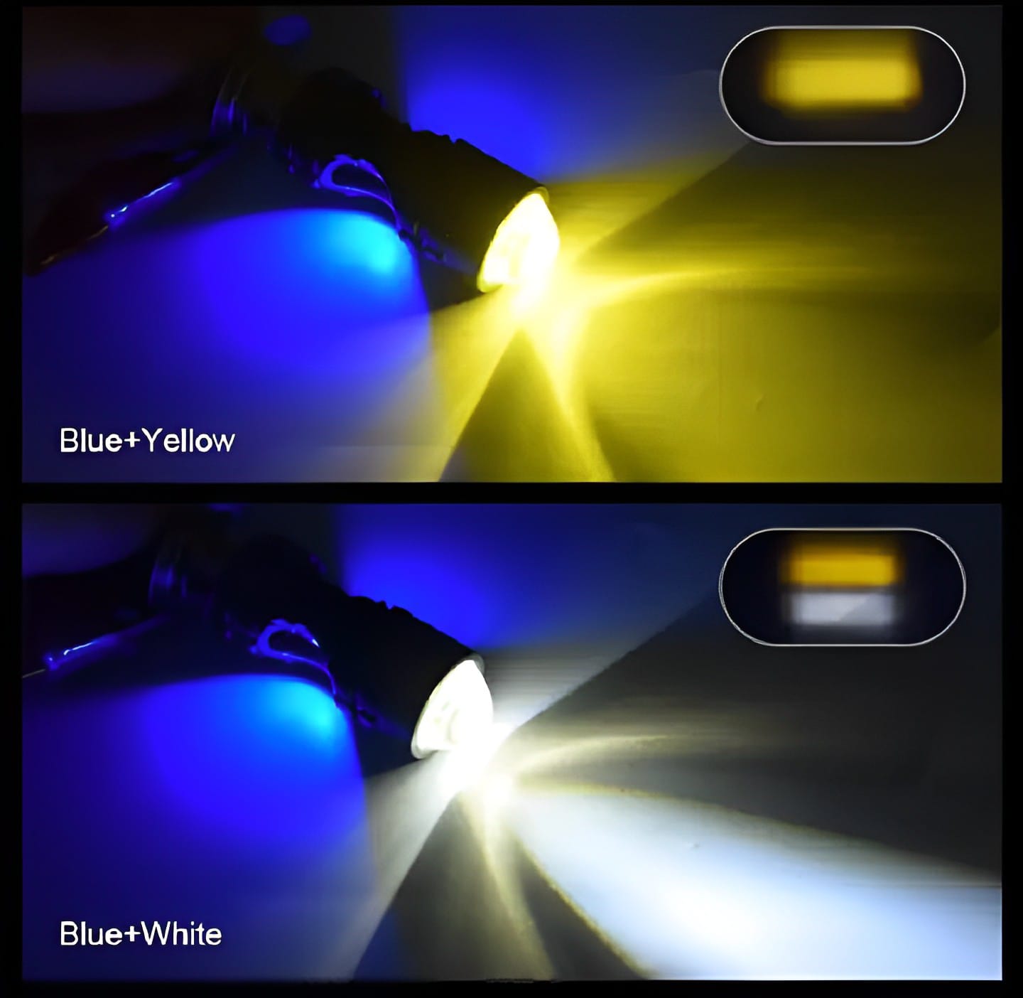 Bike LED Headlight Bulb with 5 Function- Police Light Red, Blue White and Yellow Light with Police Flasher CD70 CG125 Mo