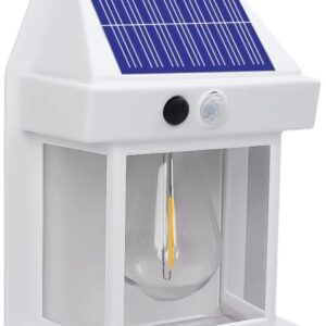 Solar Power Motion Sensor Human Body Induction LED Wall Light Waterproof Tungsten Filament Lamp Outdoor Garden Courtyard