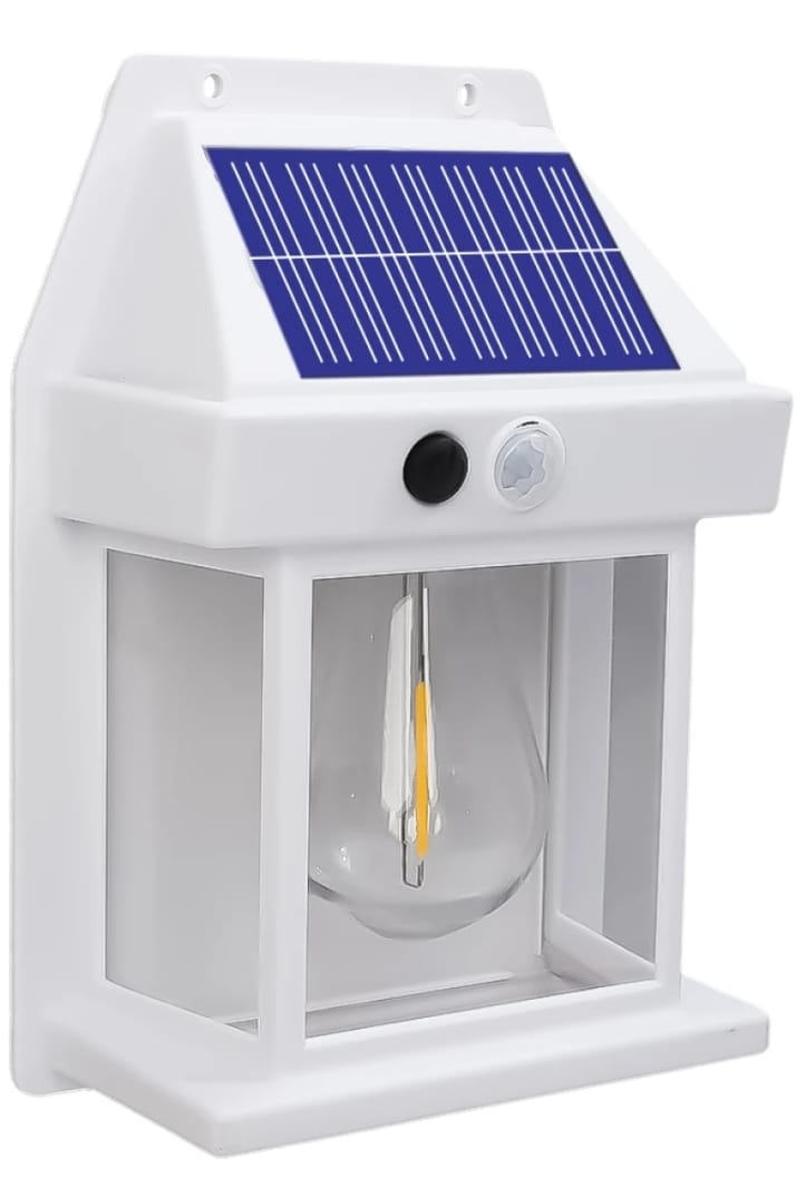 Solar Power Motion Sensor Human Body Induction LED Wall Light Waterproof Tungsten Filament Lamp Outdoor Garden Courtyard