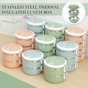 Multi-Layer Heat Preservation Stainless Steel Leakproof Lunch Box Food Container(random color)