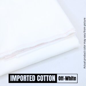 2 Piece OFF WHITE UNSTITCHED FABRIC Gents Cotton