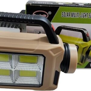 Rechargeable LED flashlight with solar panel - 6689A (Random color)