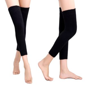 (pair ) School Uniform Dress Warm Woolen lycra Knee Warmers half foot length (black)