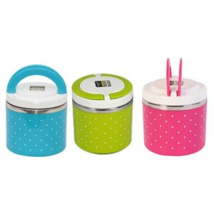 Stainless Steel Single Layered Lunch Box For Kids and Adults (random color)