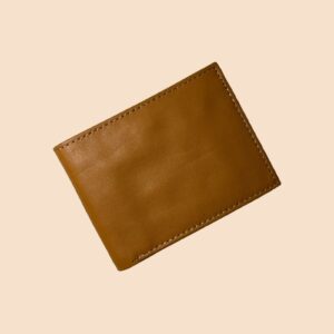 buffalo Leather Plain Wallet Men Short Wallet Purse Small Vintage Wallets Card Holder ( camel color )