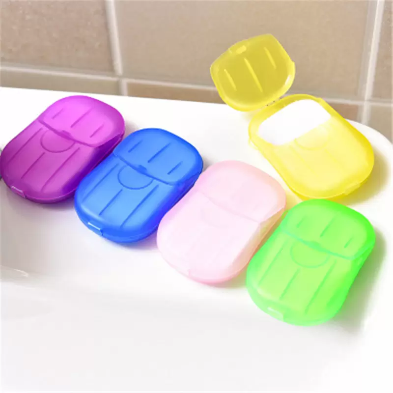 Portable Outdoor Travel Soap Paper Washing Hand Bath Clean Scented Slice Sheets Disposable Boxes Soap Mini Paper Soap -