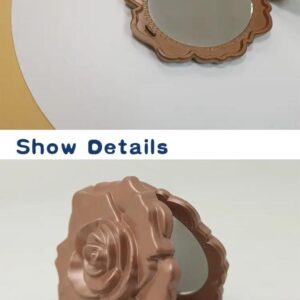 Beautiful Rose Shaped wooden colours Personalized Vintage Pocket Portable Small Size Plastic Makeup Cosmetic Mirror (pac