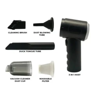 3 in 1 Portable Mini Vacuum Cleaner Duster Blower Air Pump Wireless Handheld Clean Microscopic dust Like Car, Home,Compu