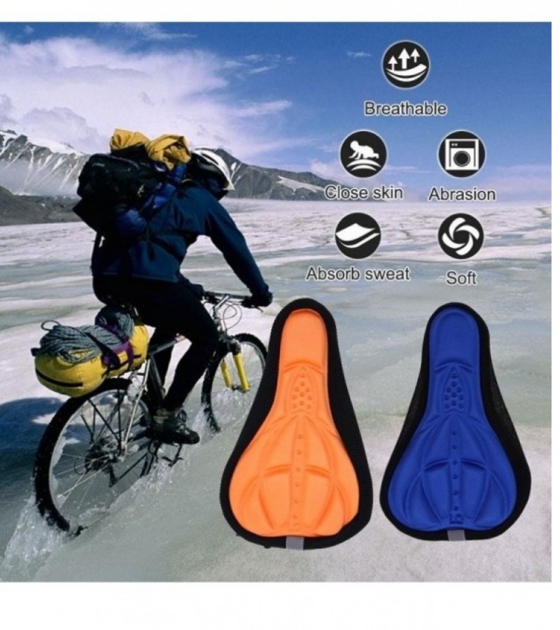 Bicycle Saddle Seat Cover Soft GEL Foam Pad Padded Breathable Non-slip (Random color)