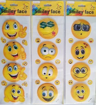 SMILY STICKERS DIFFERENT EMOJIS IN ONE PACKETS CUTE EMOJI SMILY STICKER FOR KIDS USE FOR DECORATION OR HOME-DECOR (pack