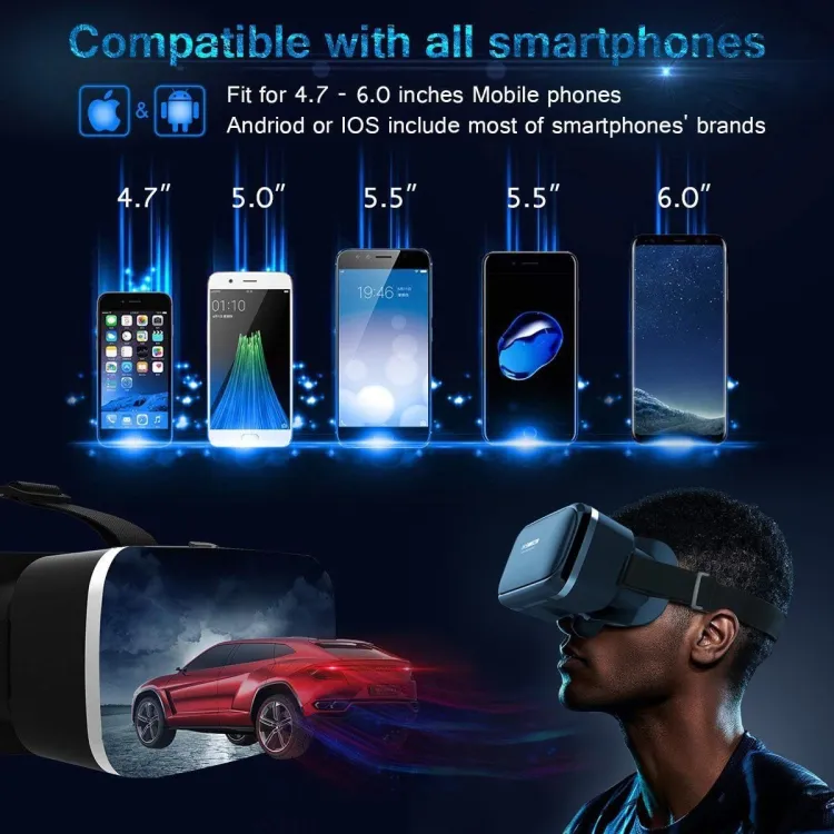 VR Box - 3D Virtual Reality Box. with remote ( black ) | Model - Vr shincorne.
