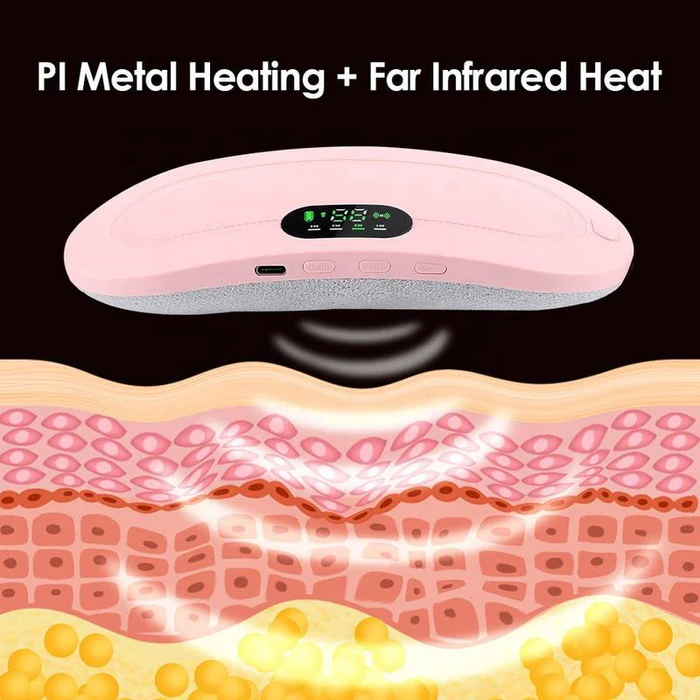 Electric Period Cramp Massager Vibrator Heating Belt for Menstrual Relief Pain Waist Stomach Warming Women Gift Box Pack