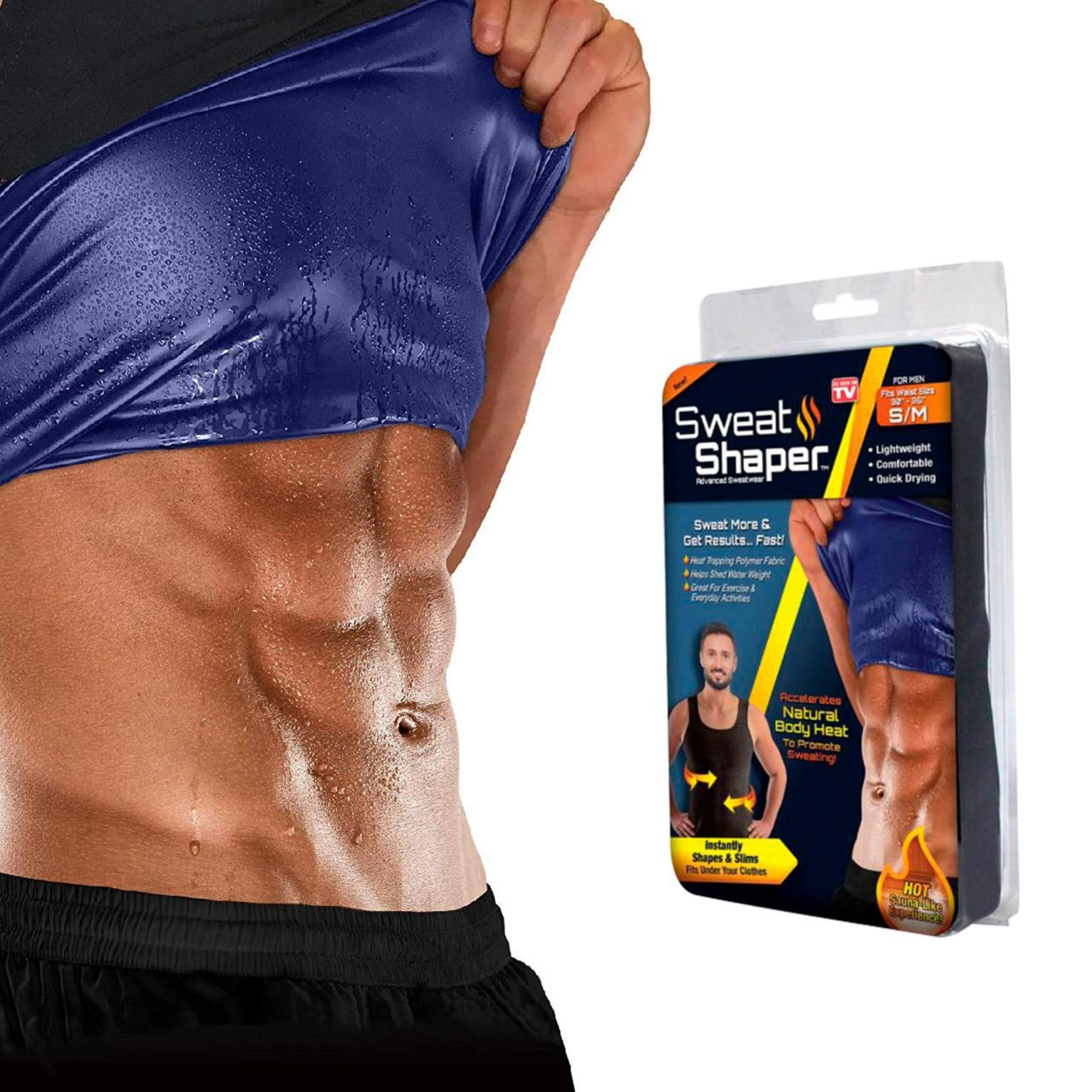 Sweat Shapewear For Men, Polymer Shapewear, Workout For Weight Loss Waist Body Slimming, Trainer (black)