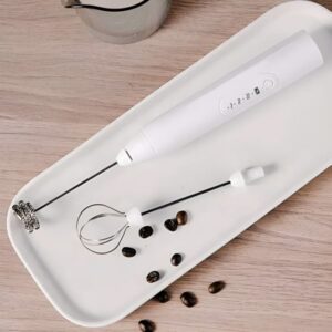 3 in 1 With spring Electric Milk Frother Whisk Egg Beater USB Rechargeable Coffee Blender (random color)