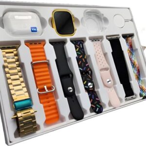 i20 Ultra MAX Smart Watch | Premium Quality | 2.3 '' Big Display Screen | Airpods & 7 Straps in Box | 10 in 1 (Rando