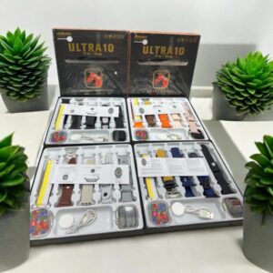 Ultra 10 Smart Watch | 10 in 1 Straps+Jelly Case | BT Calling | Super HD Display 49mm | Multi color straps & wireles
