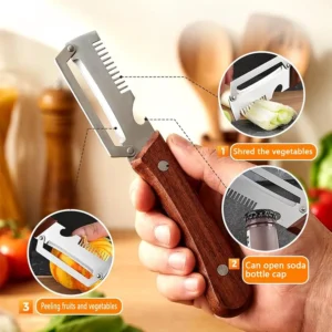 3 In 1 Peeler Knife Stainless Steel - Kitchen Tool Designed For Food Preparation And Daily Cooking Routine