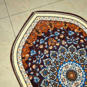 Traditional Moroccan Dome Arch Janamaz β Dark Plum & Rust 70x115 cm | Islamic Prayer Mat