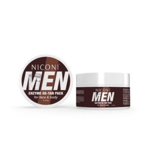 Niconi Men Enzyme De-Tan Pack 300g Formulated For Men's Skin With Papain Resveratrol And Beta-Glucan For Face And Body Use