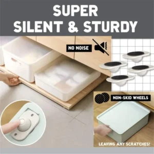 Quality Furniture Moving Wheel - 4 Pcs Set | Stainless Steel Mini Swivel Wheels card packing
