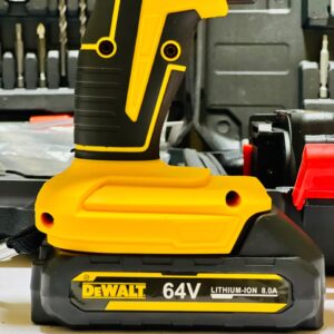 DeWalt 64V Cordless Drill Machine With 2 Lithium-Ion Batteries Charger 20-Piece Drill Bits Screwdriver Heads And Extender Kit