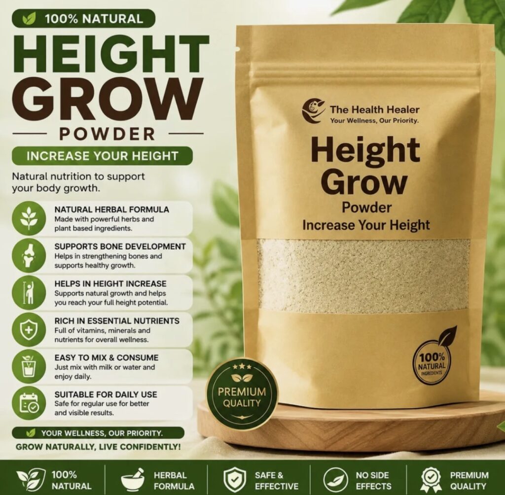 Height Growth Powder - Dietary Supplement Designed For Health Support And Daily Nutrition Routine - 100g