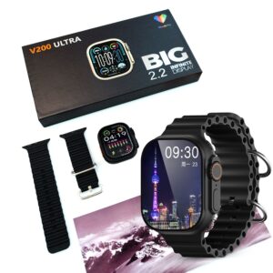 V200 Ultra Smart Watch with 2.2-Inch HD Large Display | Stylish Smartwatch for Men & Women