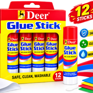 Deer Glue Stick for School, Home & Office Use (Pack of 12)