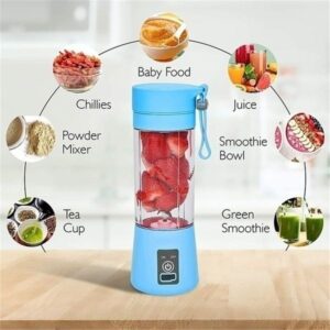 6 Blade Mini Portable Usb Juicer Blender Rechargeable - Kitchen Appliance Designed For Juice Blending And Daily Beverage Routine (Random Color)