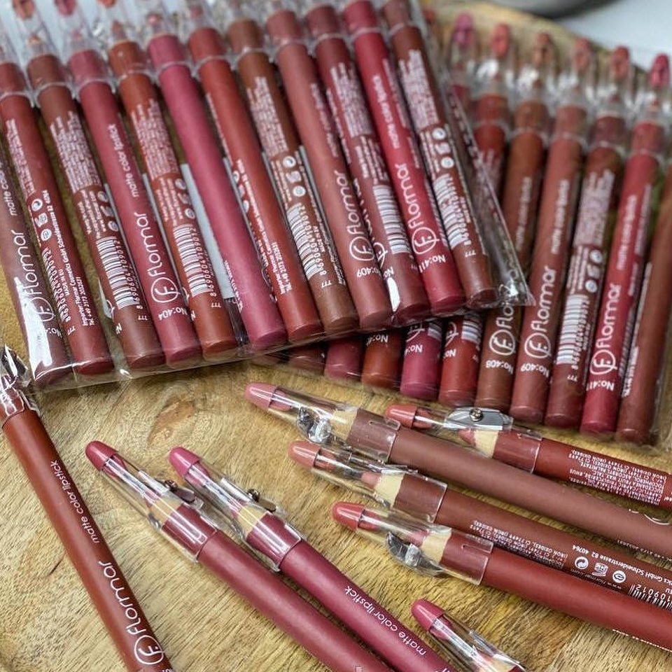 Flormar Waterproof Lip Pencil Set Of 12 – Long Lasting, High Quality Lip Liners In Assorted Shades