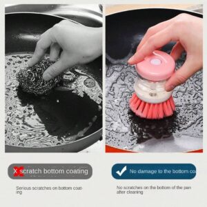 Mini Kitchen Liquid Dish Cleaning Brush | Scrubber Tool, Oil-Resistant, Scrubbing Sponge Remove Stains (Random color)
