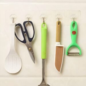 Transparent Self-Adhesive Wall Hook – Strong Hold | No Drill | Damage-Free Hanging Pack of 10