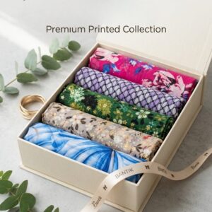 5-Piece Printed Lawn Hijab Bundle with 4-in-1 Multi-Color Inner Cap – Soft Premium Lawn Scarves for Women | Random Color Mix Print