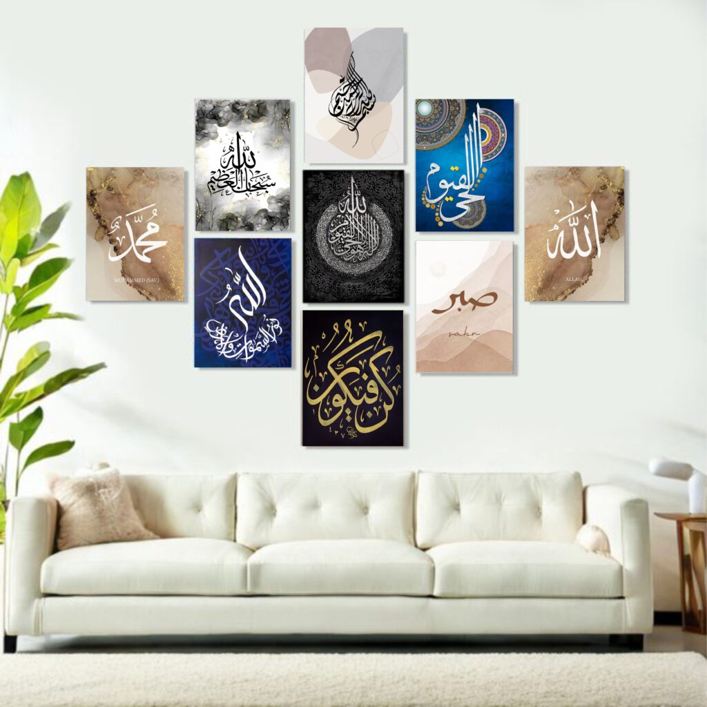 Home Decoration Item 9 Pcs Wall Decor Photo On Wall Canvas Art Decor For Home Easy Set Up With Bothside Tape