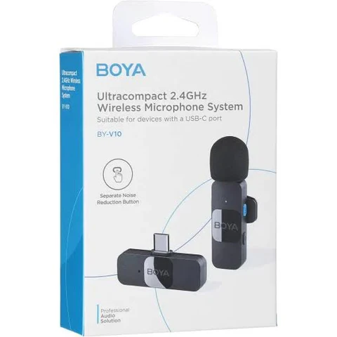 BOYA BY-MW12  Wireless Lavalier Microphone for iPhone, Android & DSLR | Type-C & Lightning | Noise Reduction | Live Streaming, Vlogging & Recording Mic