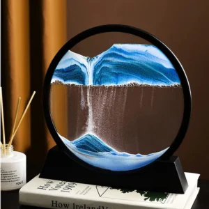 Moving Sand Art Picture – 3D Dynamic Deep Sea Sandscape with Display Stand - Without Light | Size 8 Inch (Random Color)