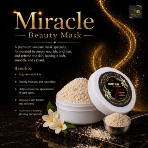 Miracle Beauty Face Mask 50g – Natural Brightening Mask for Glowing Skin, Dark Spots, Even Skin Tone & Smooth Texture